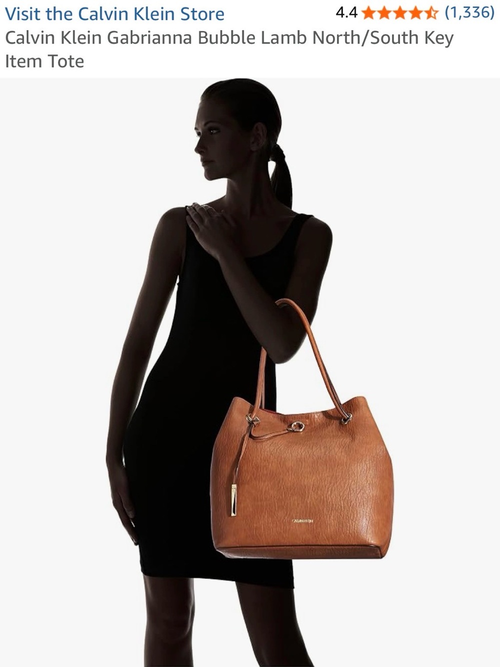 Calvin Klein Cognac Leather Tote Bag